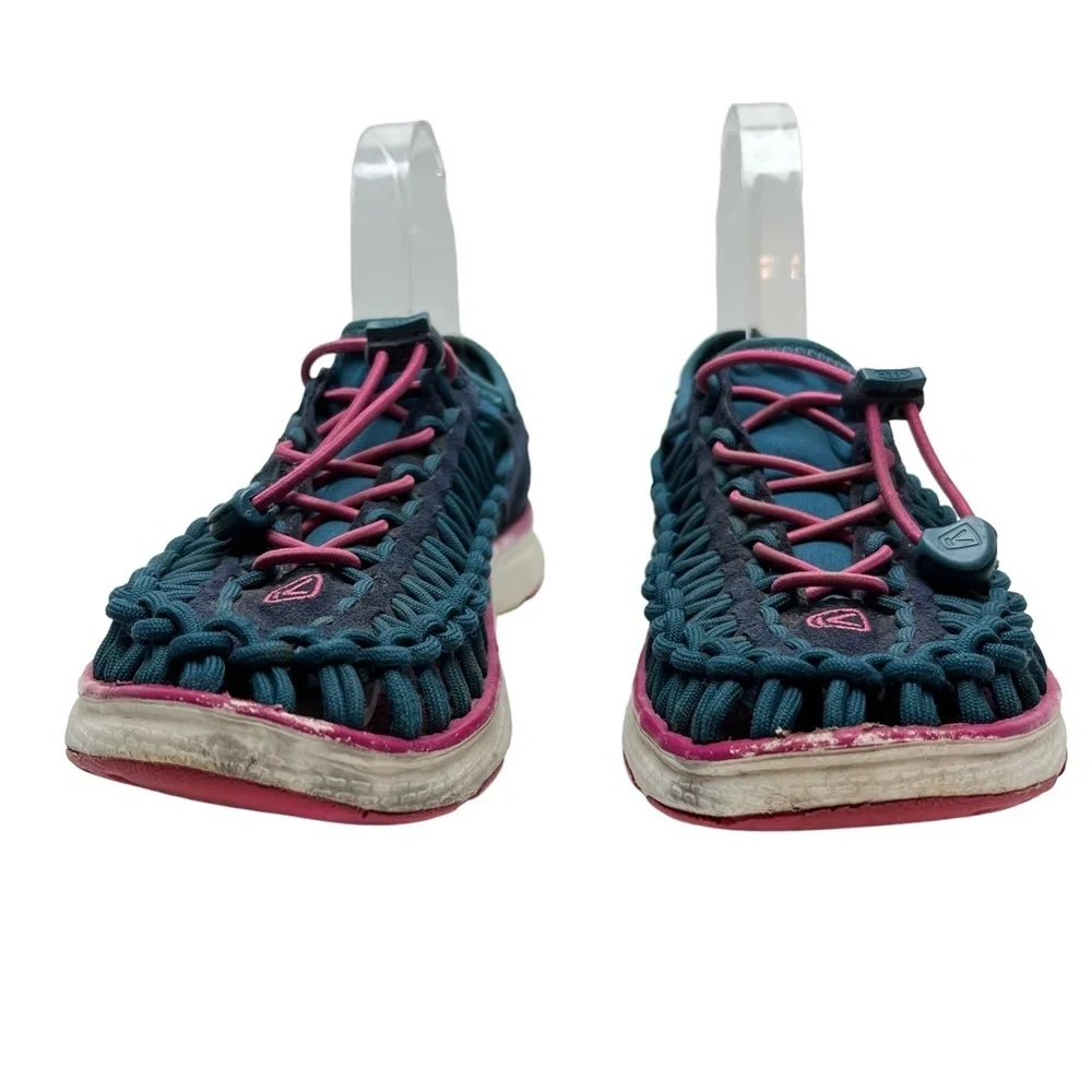 KEEN Teal Blue Pink Closed Toe Sneakers Sandals Hiking Fishing Camping Shoes  5 - Picture 6 of 15